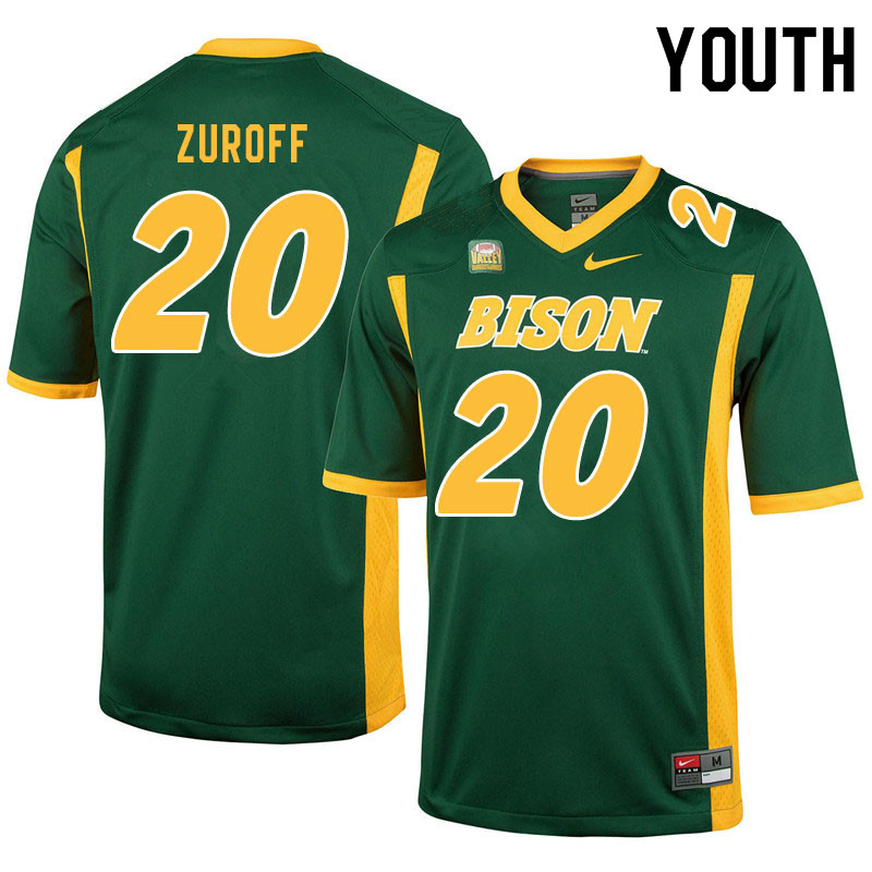 Youth #20 Braden Zuroff North Dakota State Bison College Football Jerseys Sale-Green - Click Image to Close